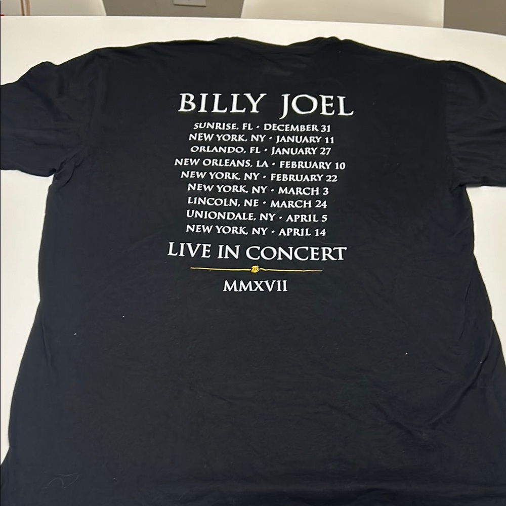Billy Joel live In Concert Black T-Shirt MMXVII size XL Unisex Cotton - Picture 7 of 8